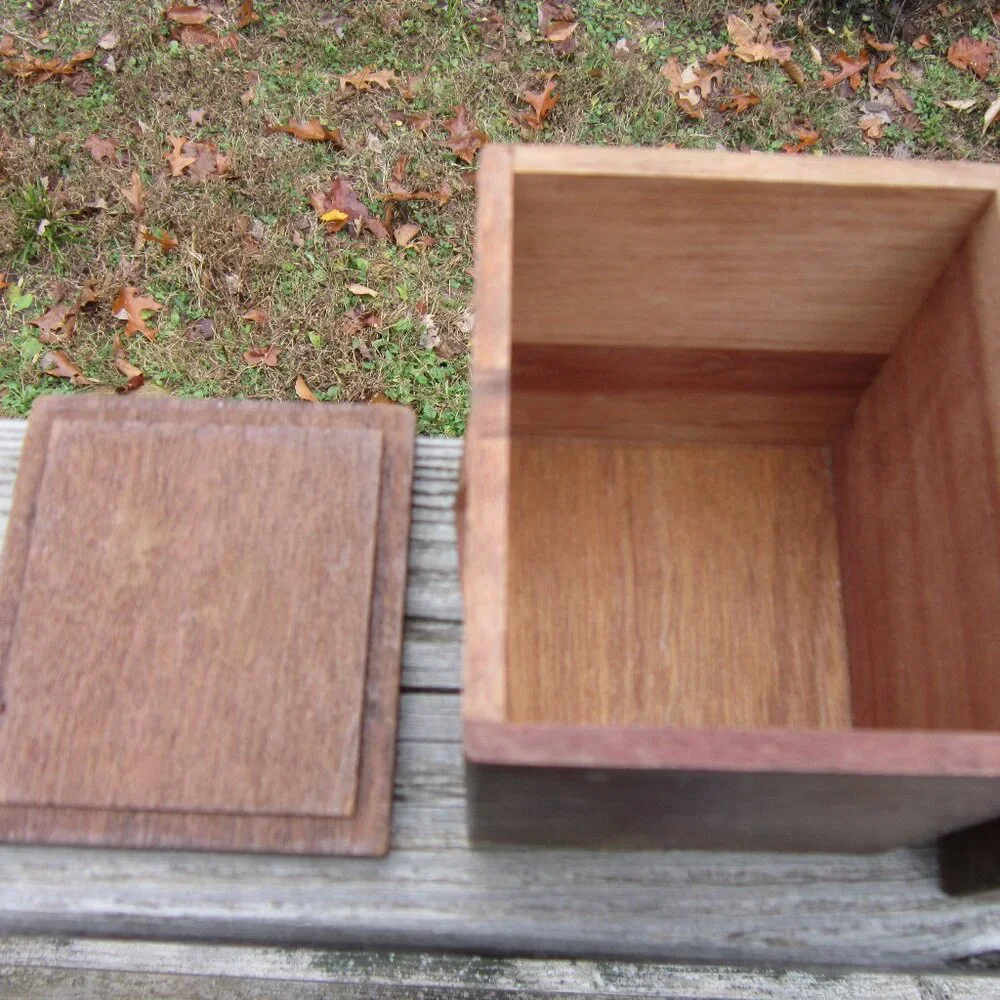 MCM Wood Kitchen Canisters Vintage Hand Carved Hardwood Japan CI Star Nesting